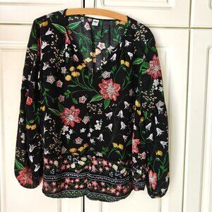 Old Navy Floral Blouse, Size Medium, New